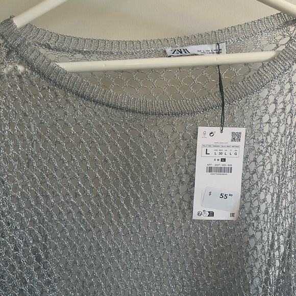 Zara silver top NWT - Picture 4 of 4